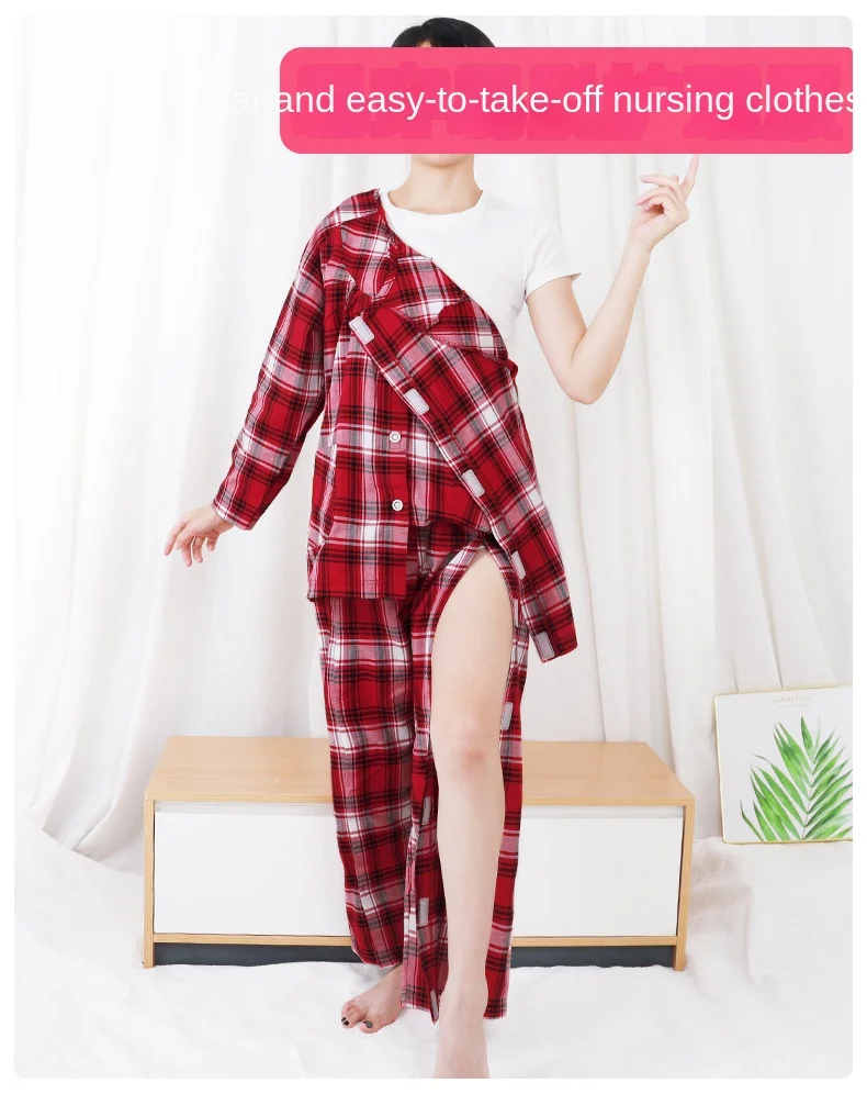 Women's Postoperative Hospital Gown for Nursing Top Long-Term Bedridden Fractures Care Paralyzed Elderly Patients Healthcare