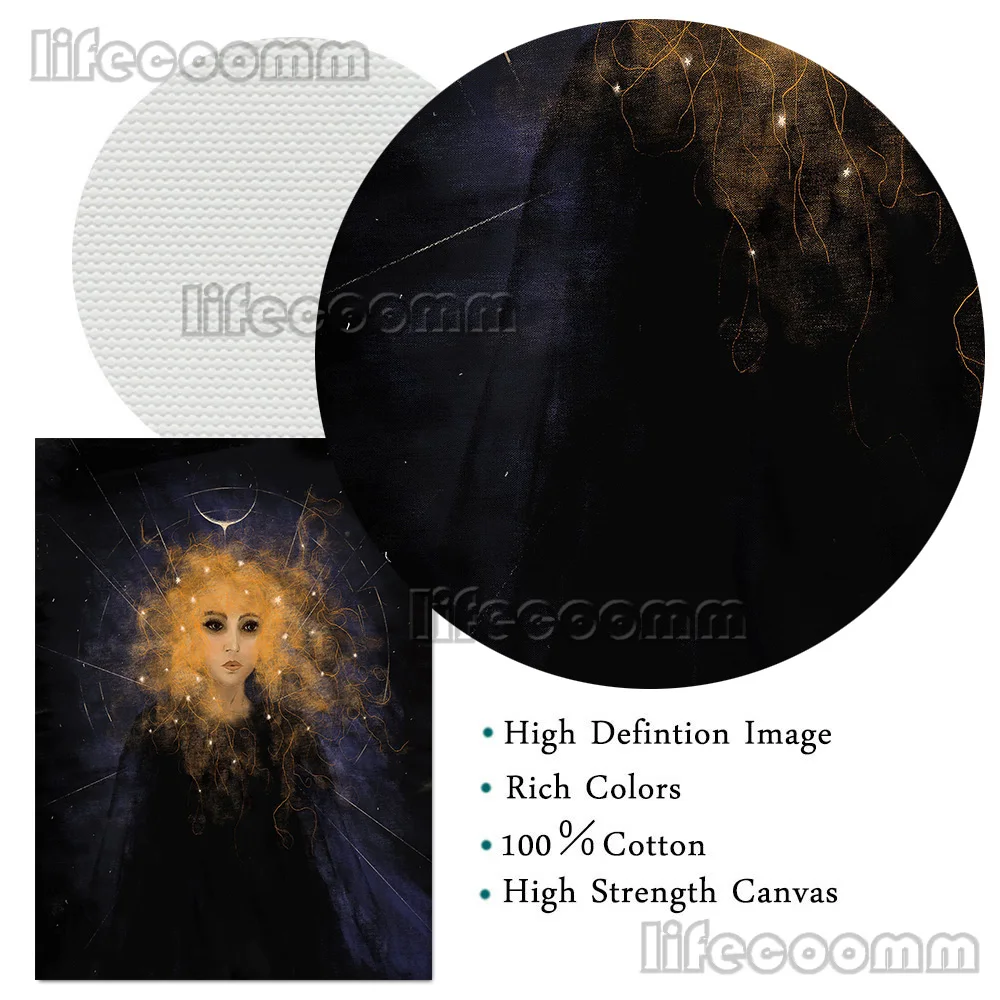 مخيف الموسم شبح فتاة Vintage الرسم على لوحات القماش الجدارية الساحرة سريالية الرعب القوطية التوضيح ملصق فني طباعة ديكور المنزل