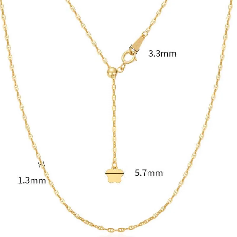 New 18K Yellow Gold Necklace Women AU750 Gold Flower Necklace