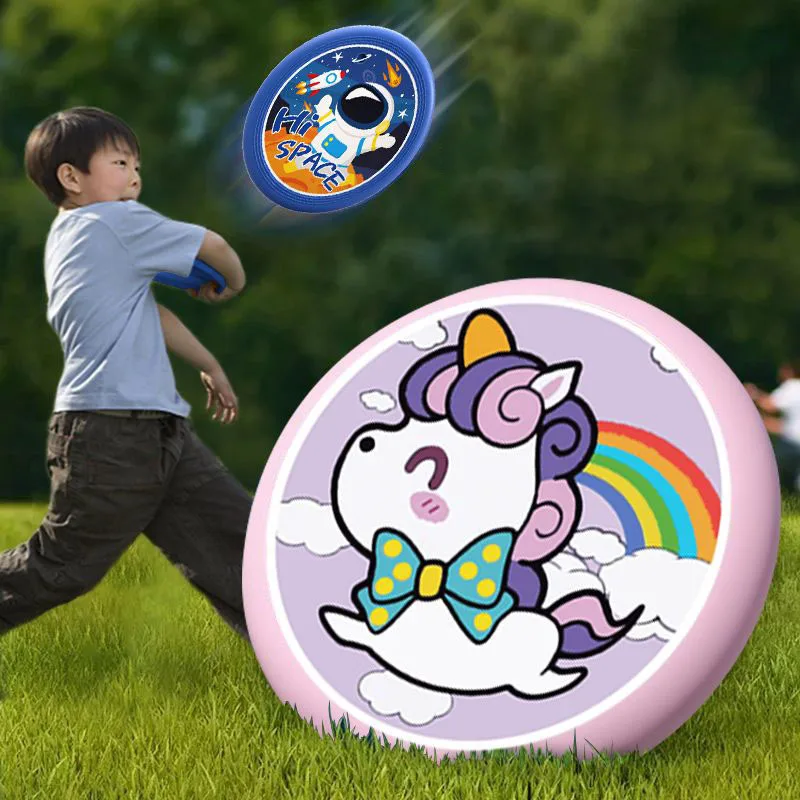 2pcs Miniso Kids Soft Frisbee Anime Cartoon outdoor Motion Toy Cute Secure Throw Interaction Disc Toys for Girl regali di compleanno