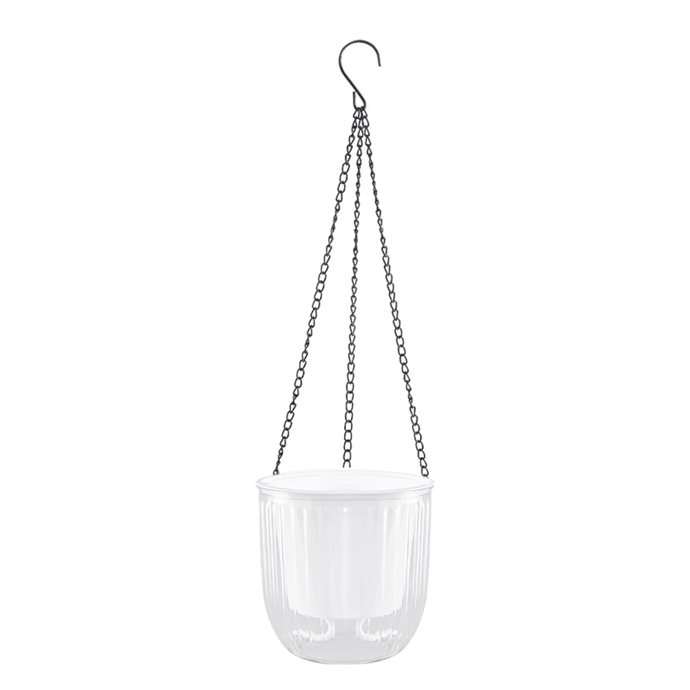 Aesthetic Transparent Flowerpot Decorative Hanging Basket Effective Drainage System Hanging Plant Pot Cotton Rope System