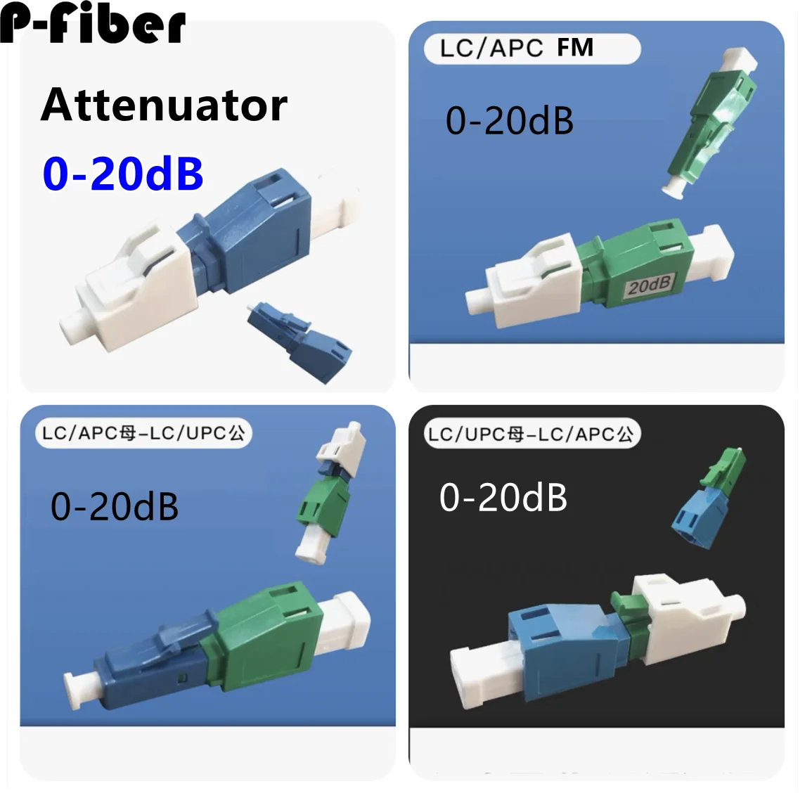 fiber attenuator LC 10pcs female to male LCAPC FM optical fiber attenuation 0-30db for radio television network