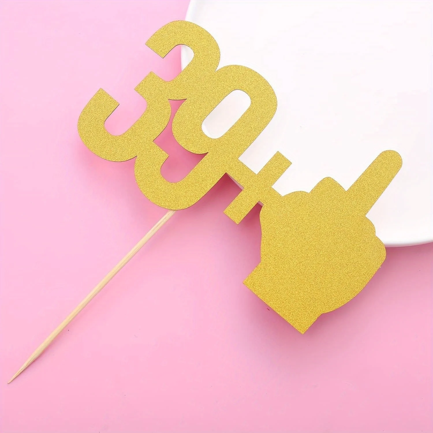 1 Stück goldener Glitzer-Kuchenaufsatz – Premium 39+1 Geburtstagsdekoration mit Bonus-Glitzer-Anhänger für Jubiläumshochzeiten – Detail 4