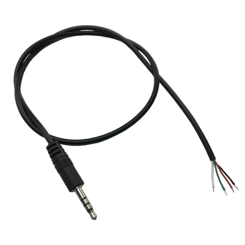 3.5mm 4-Pole Audio Video Cable Headphone Cable Connector Plug 4 Wires For Underwater Camera About 50cm