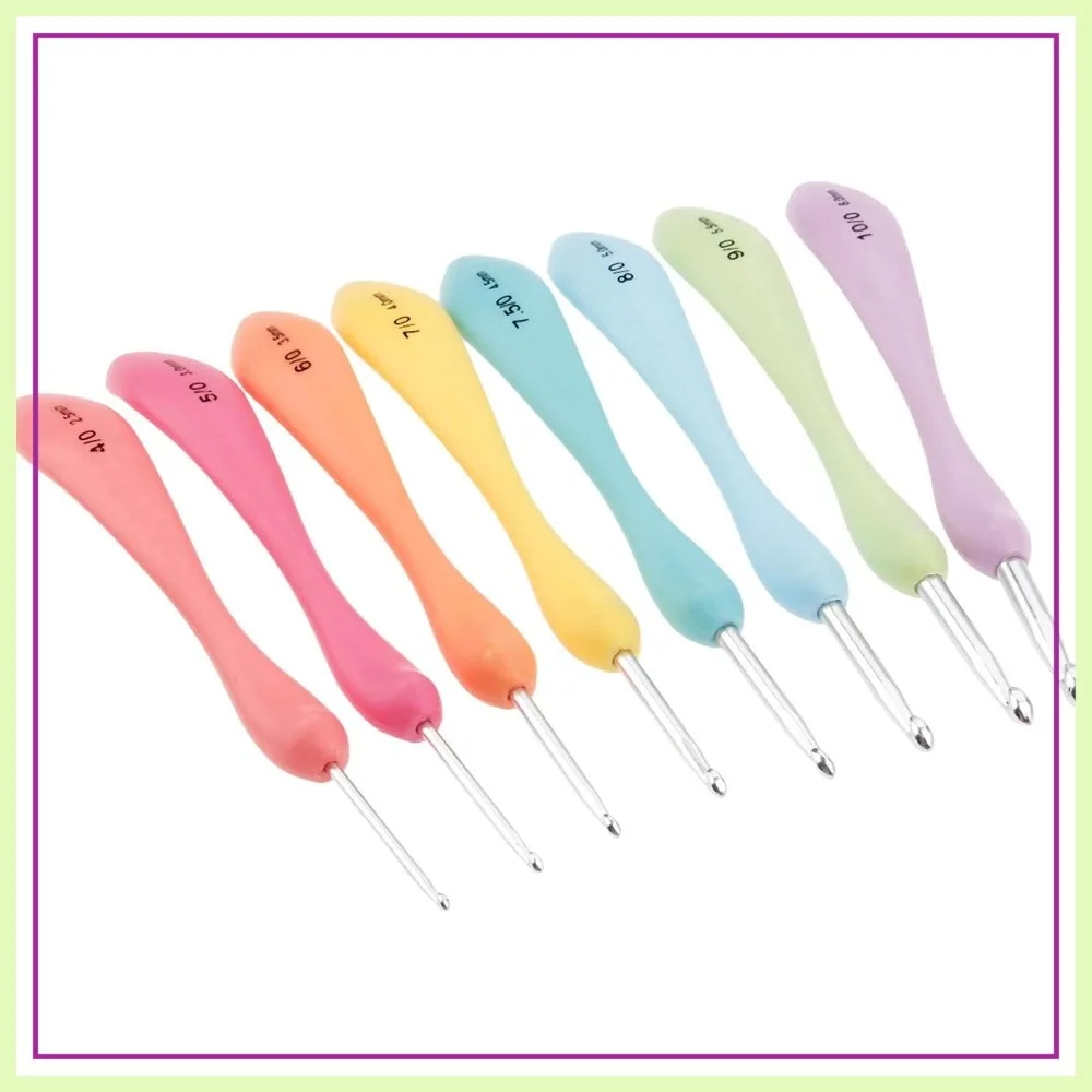 

Large Ergonomic Crochet Hooks Set, 8PCS Aluminum Knitting Needles with Smooth Finish for Arthritic Hands