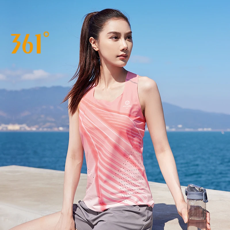 361 Degrees Women Vest Sports Summer Running Marathon Quick-drying Fitness Breathable Sleeveless Basketball Shirt 662422504