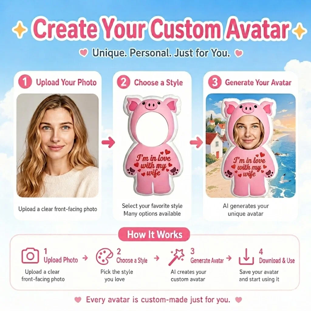 Customized Photo Face-Shaped Pillow 