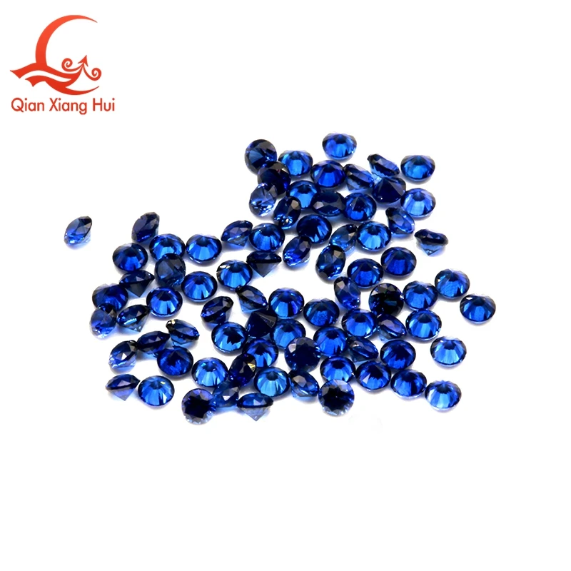 100pcs Blue Sapphire Color Corundum Round Beads 0.8mm to 2mm 34# 35# Round Shape for Jewelry Making