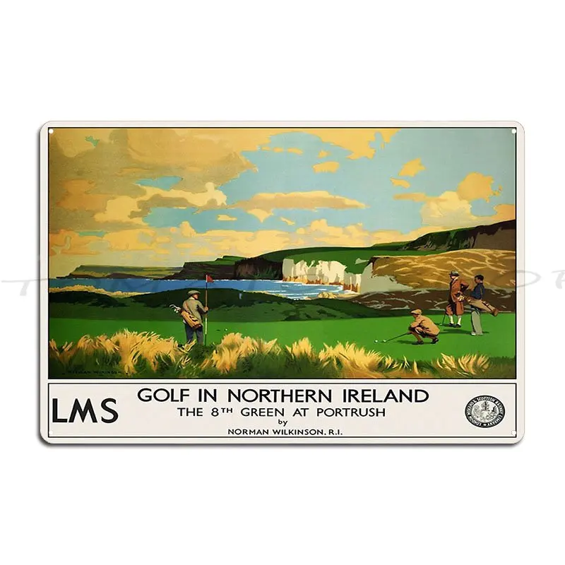 Golf In Northern Ireland Vintage Travel Metal Sign Classic Wall Decor Printing Garage Printing Tin Sign Poster