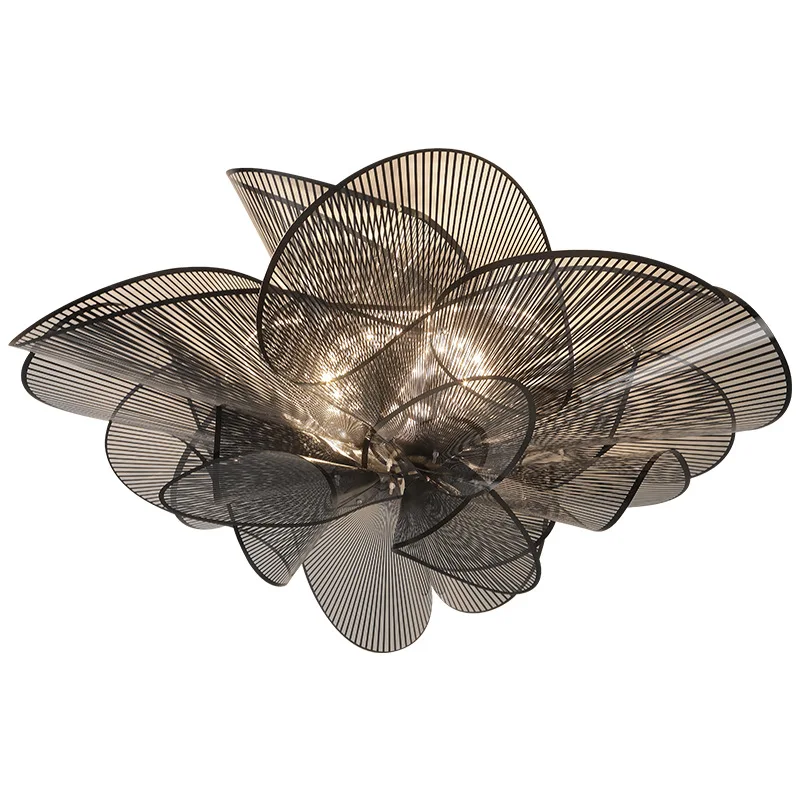 

H5-Bedroom Light New Lamp Luxury Modern Simple Chandelier Northern Europe Advanced Sense Petal Lamps LED Ceiling Lamp