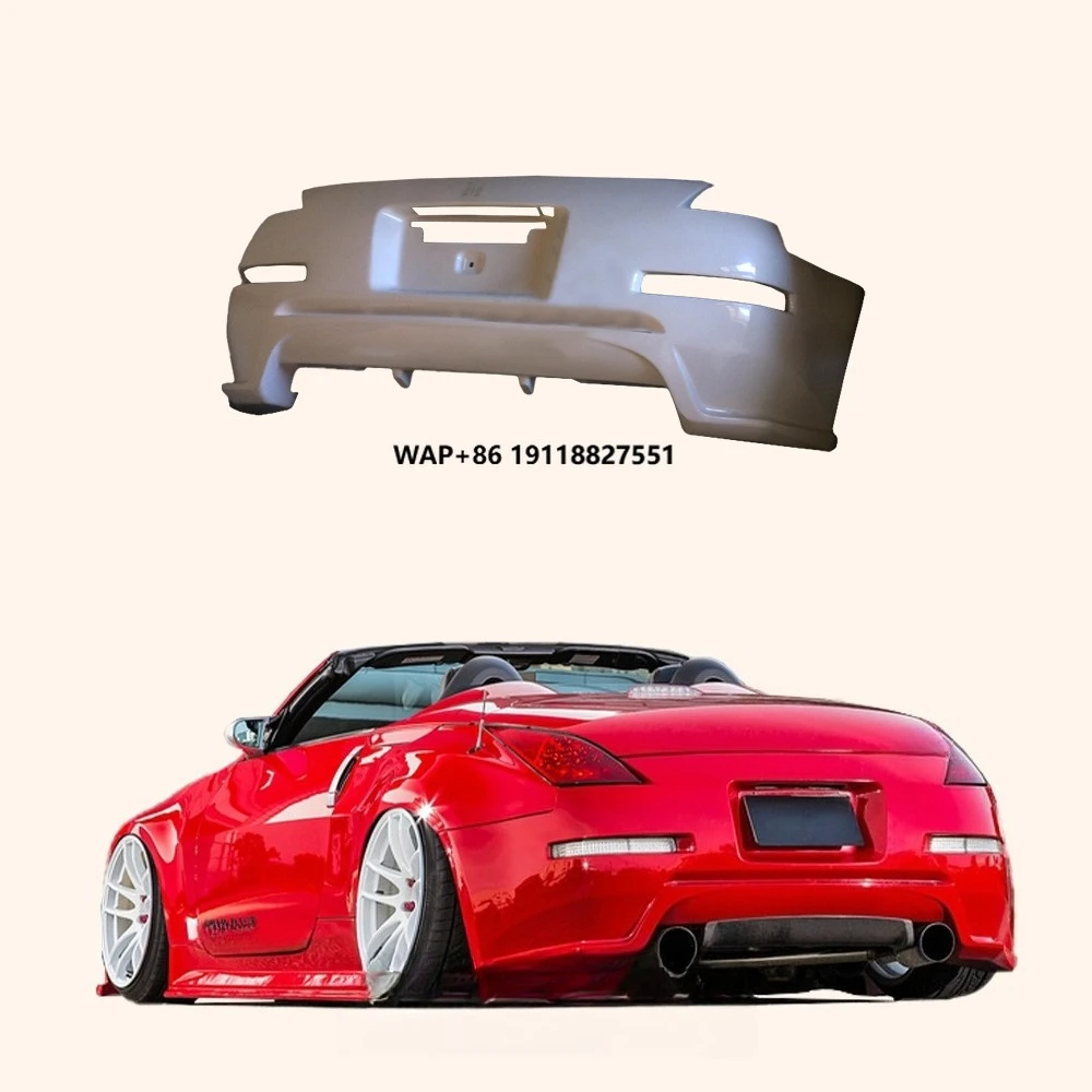 

For Fairlady Z33 350Z STK Style Fiberglass Wide Body Rear Bumper With Lip