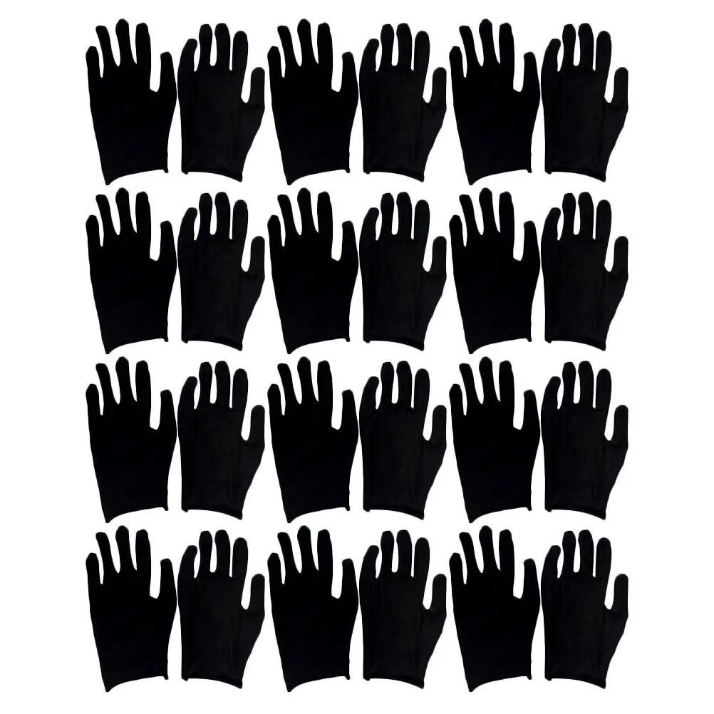 

12Pairs Thick Cotton Working Gloves Labour Protection Comfortable Hand Protection Anti-Skid Wear-Resistant Safety Gloves Black