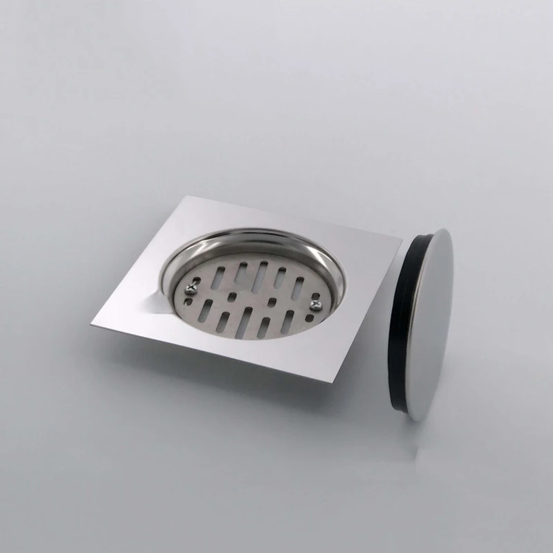 15x15CM Silver Shower Stainless Steel Hotel Easy Clean Bathroom Waste Cover Floor Drain Deodorant Square Floor Drain