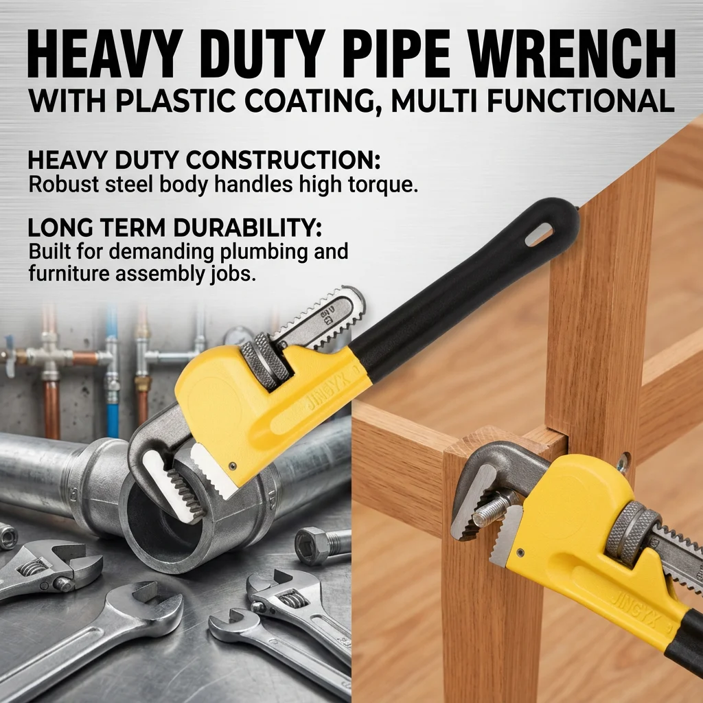 

Сверхмощный трубный ключ с пластиковым покрытием Многофункциональный гаечный ключ для сантехники и сборки мебели