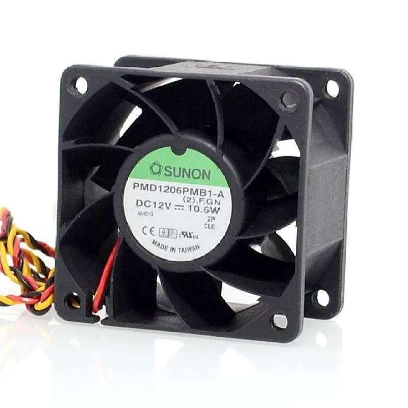 New 6038 60mm dual ball bearing cooling fan 12V 10.6W server PMD1206PMB1-A 60*60*38mm for SUNON