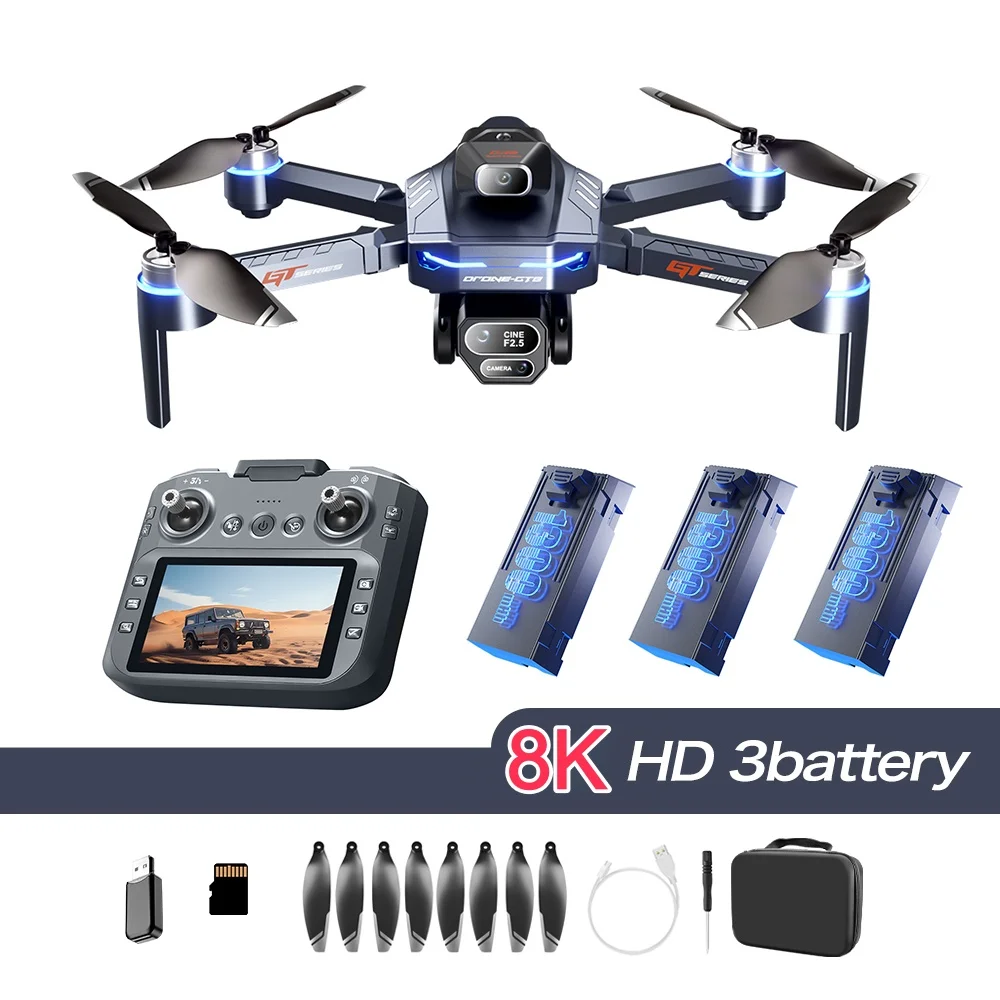 Intelligent Obstacle Avoidance Screen Drone 8K ESC Dual Camera Large Screen Brushless Optical Flow Positioning Drone Quadcopter - view 5