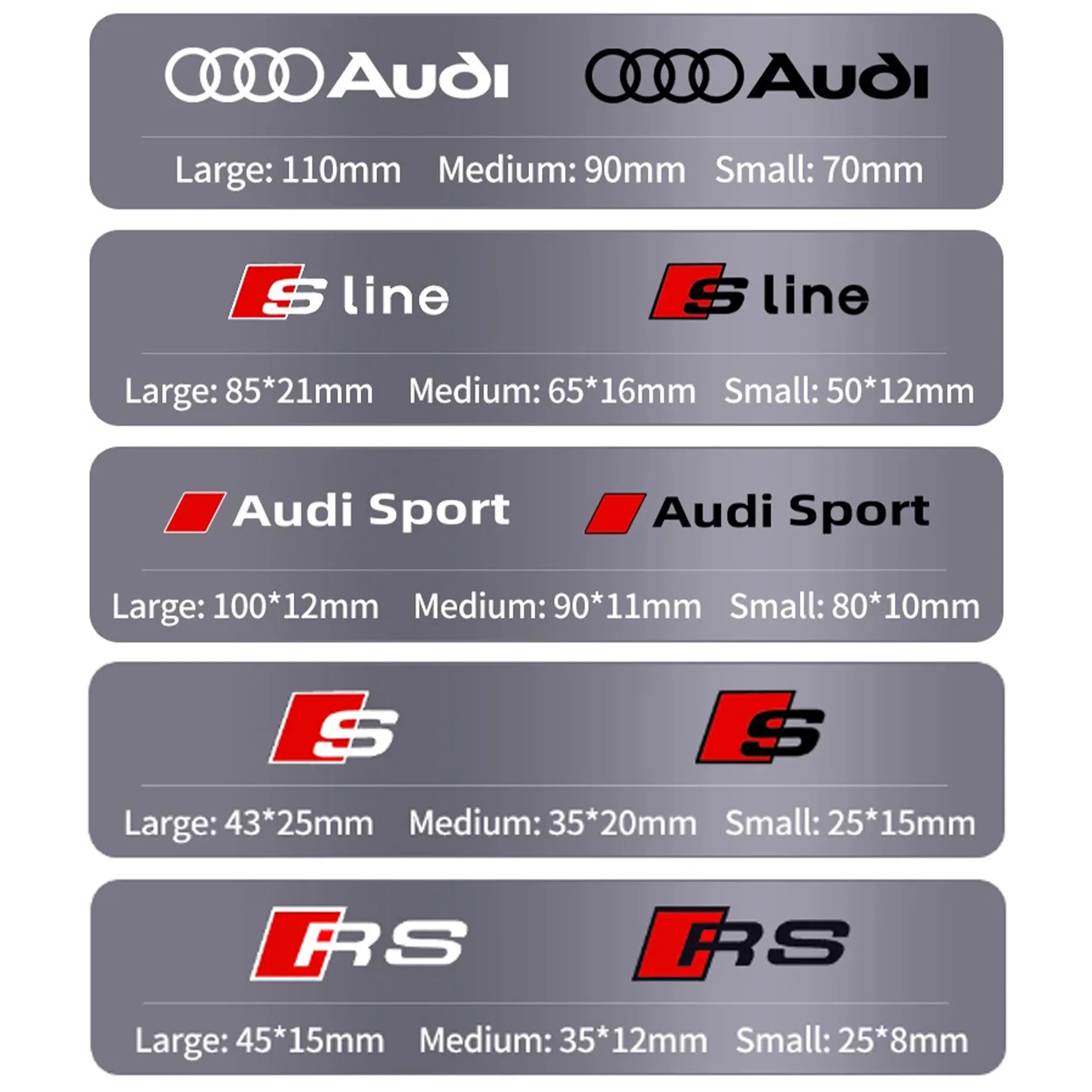 6 Pcs Car Brake Caliper Sticker Hi Temp Waterproof Graphics Reflective Vinyl Decal For Audi sline A1 A3 A4 A5 A6 Q2 Q3 Q5 Q7 TT