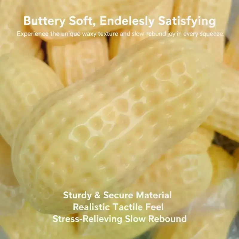 Slow Rebound Simulated Peanut Squeeze Toy Empty Fillable Soft Stress Relief Fidget Toy for Christmas Stocking Fillers