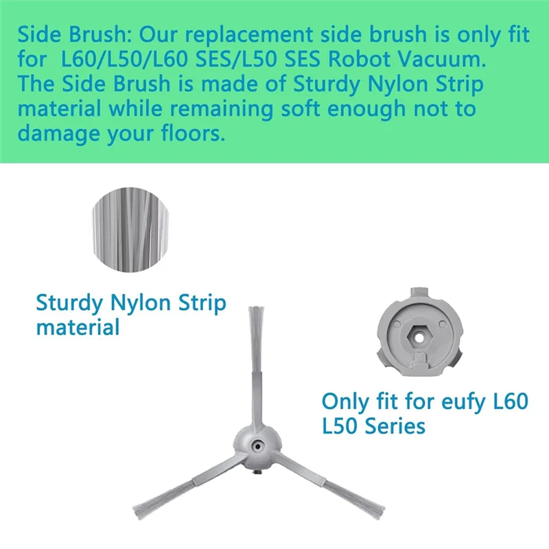 

ABJY-For Eufy L60 SES L50 SES Robot Vacuum Cleaner Main Side Brush Hepa Filter Replacement Parts Accessories