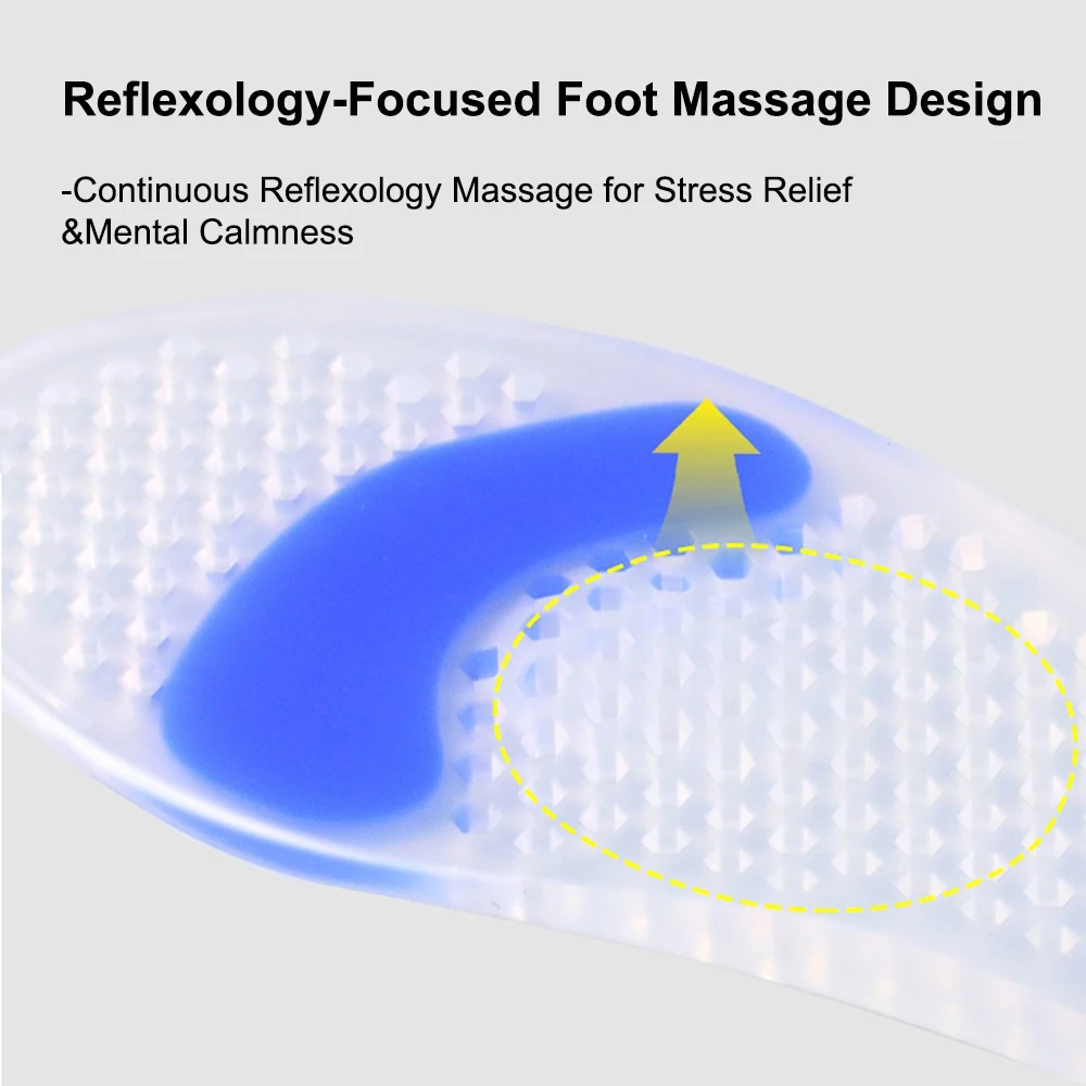 Breathable Silicone Shoe Insoles Shock Absorption Arch Support Heel & Foot Pain Relief Unisex Summer Soft Full Pad