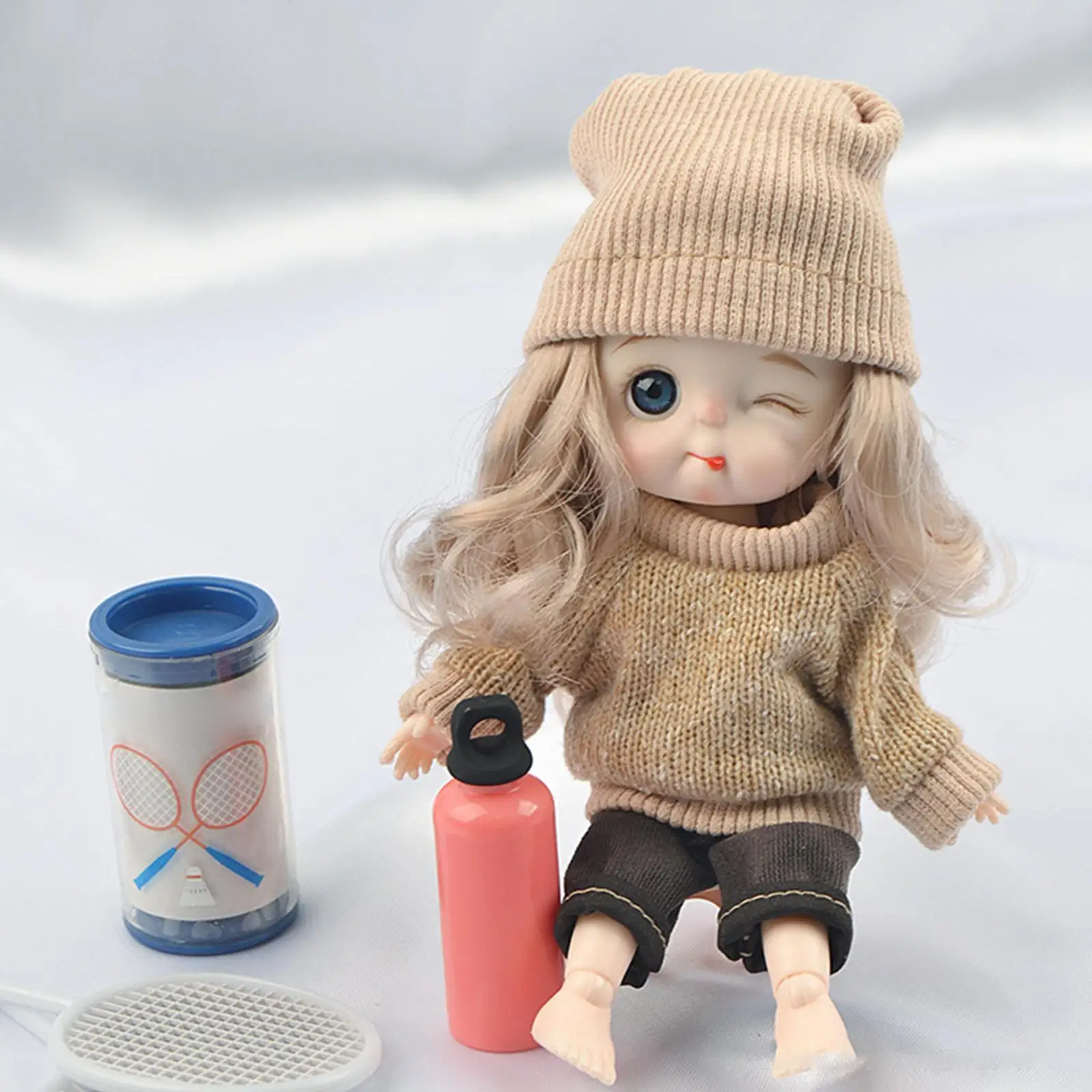 3Pcs Doll Clothes for 16cm Plush Doll Doll Outifits Hoodie, Hat and Pants Fashion Photo Props Accessory for Children's Gifts