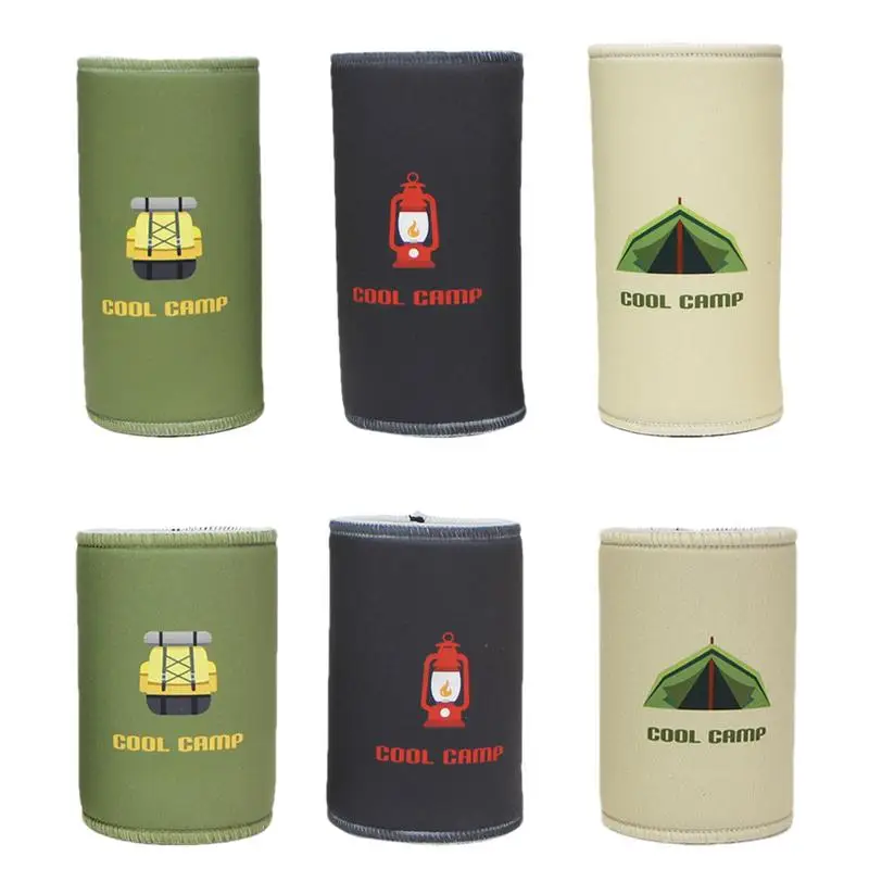 Camping Beverage Can Sleeves Cover Reusable Neoprene Insulated Can Cooler Sleeves Beer Bottle Covers