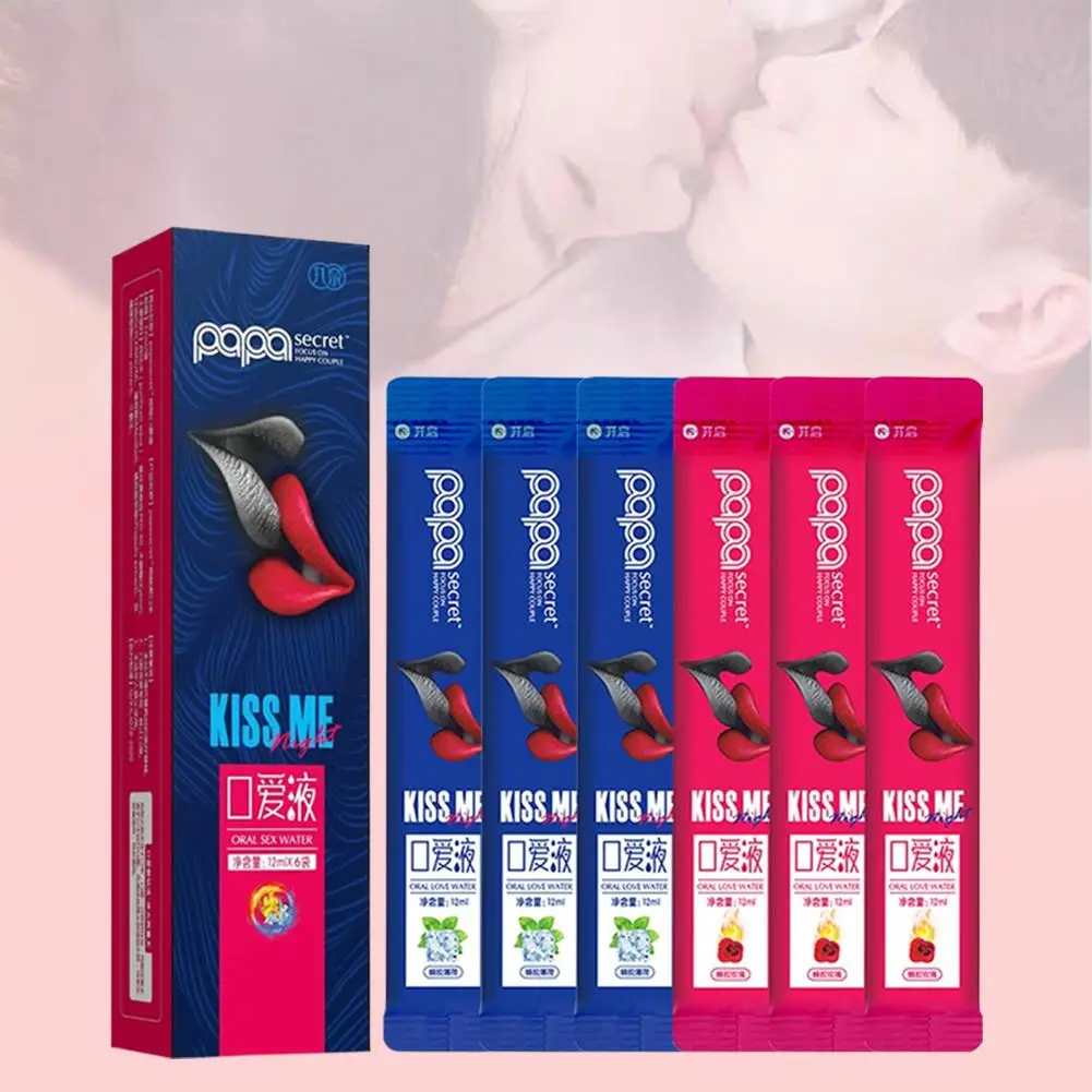 6 قطعة المياه النظيفة عن طريق الفم قبل اللسان السائل زيوت التشحيم نكهة اللعوب مثيرة زيوت التشحيم الفراولة الخوخ الجنس لعب للأزواج