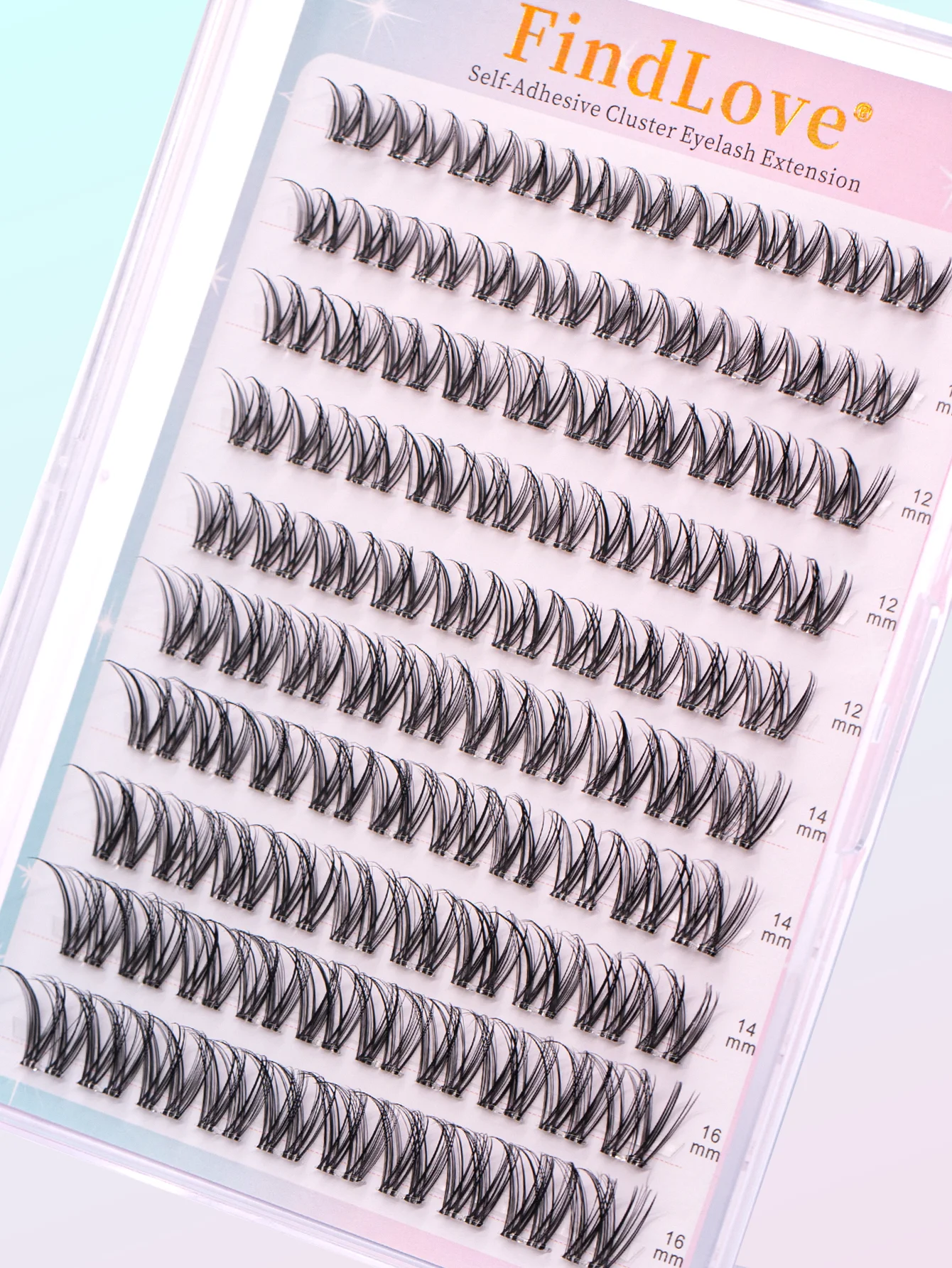 100 Stück vorgeklebte Wimpern, natürliche Wimperncluster, 10–16 mm, DIY-Wimpernverlängerungsset mit Pinzette, dünne, flauschige, selbstklebende Wimpern – Detail 7