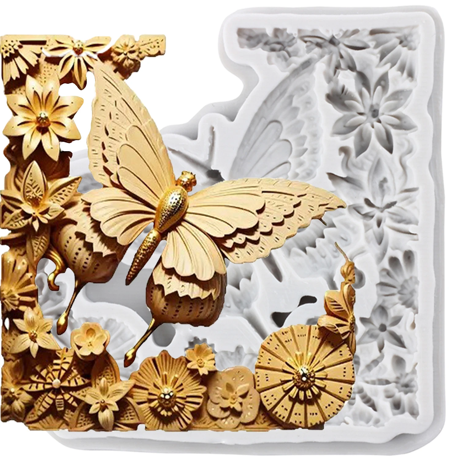 Butterfly Silicone Molds Rose Flower Fondant Cake Decorating Tools Cupcake Topper Chocolate Craft Gum Paste Polymer Clay