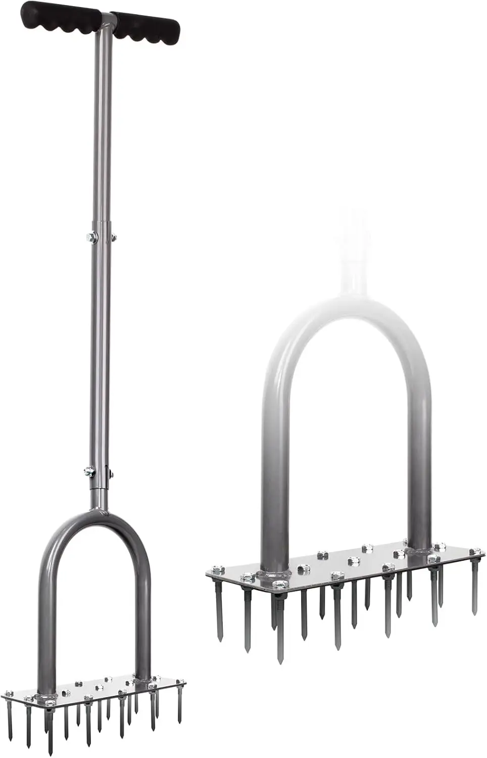 

Lawn Aerator Spike Metal Manual Dethatching Soil Aerating Lawn with 15 Iron Spikes, Pre-Assembled Grass Aerator Tools for Yard