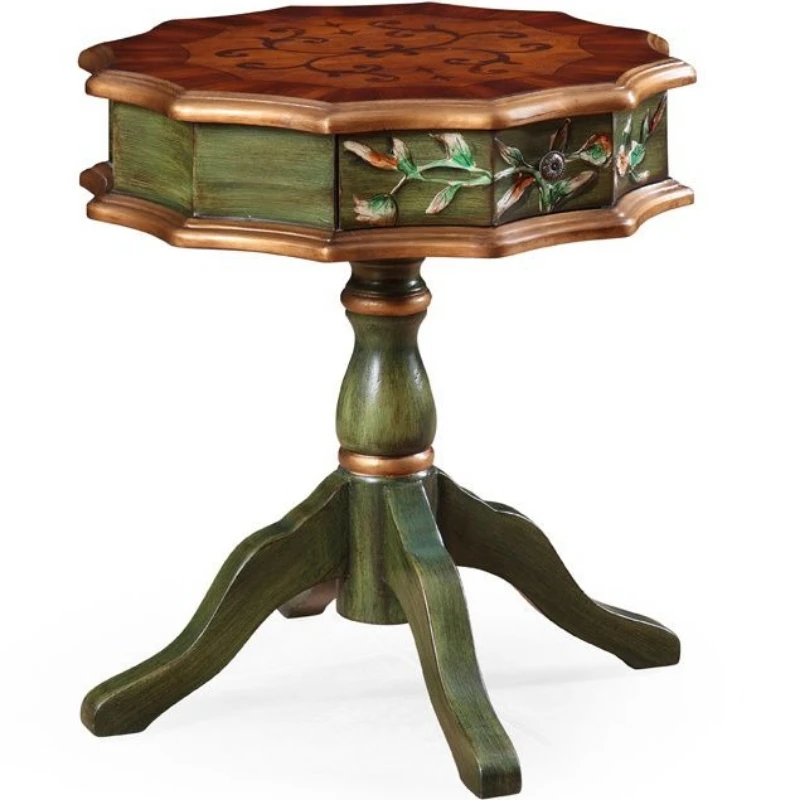 New Chinese side several American retro painting casual negotiation table bedroom floor to make old