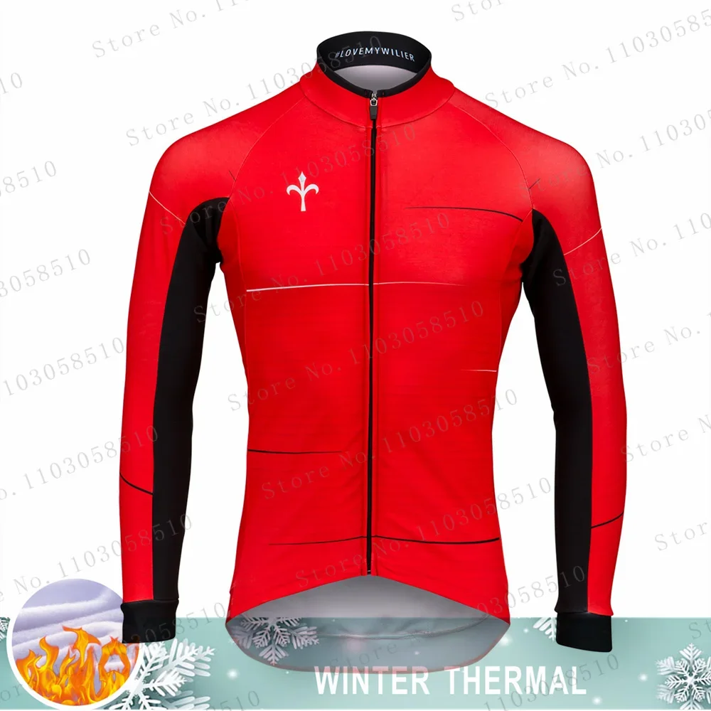 Wlller Winter Thermisch Fleece Fiets Lange Mouw Wielertrui Mannen Kleding Pro Team Outdoor Fiets Kleding Ropa Ciclismo 2024