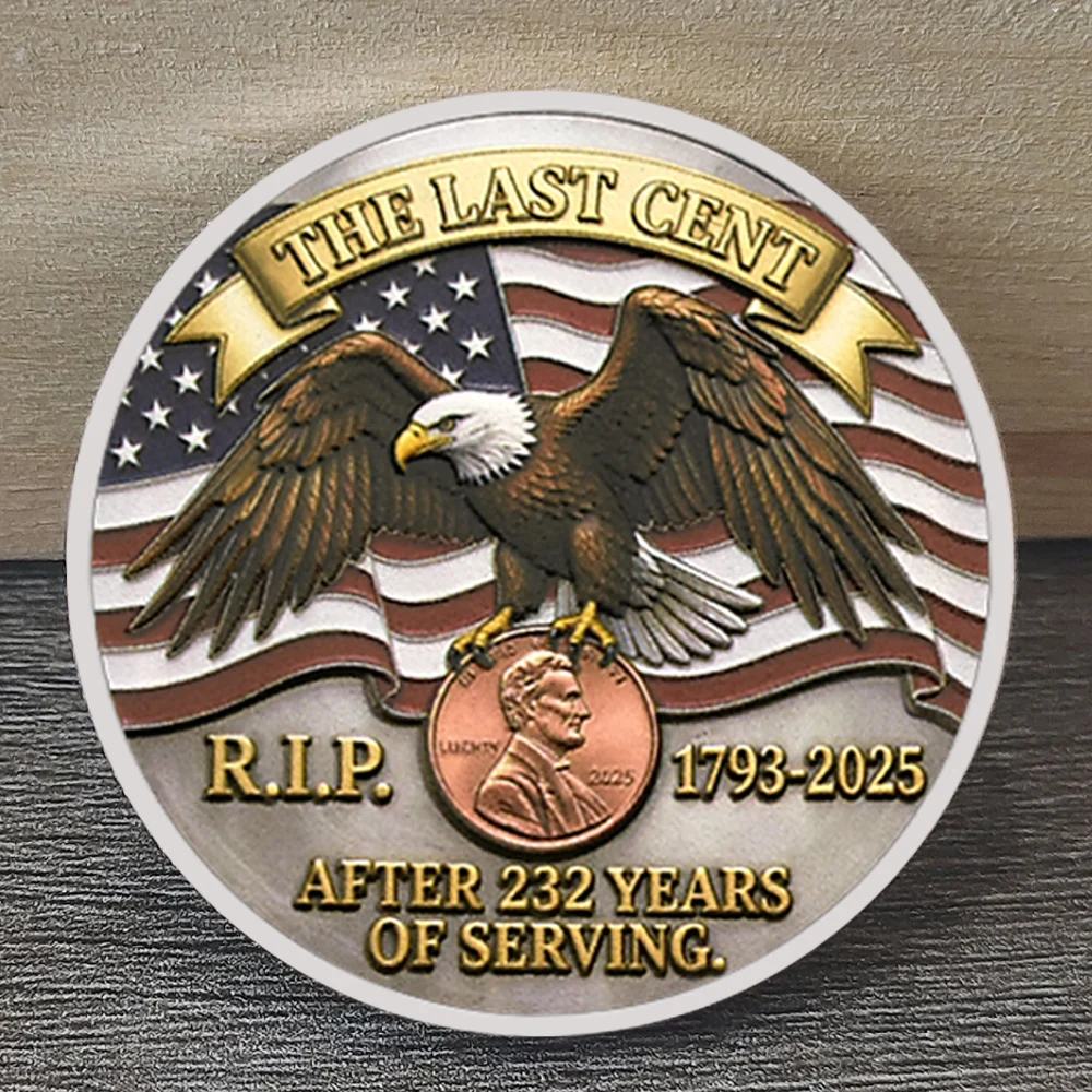 

2025 RIP Penny The Last Cent Tribute Coin 1793-2025 US Lincoln Cent Memorial Commemorative Collector Gift