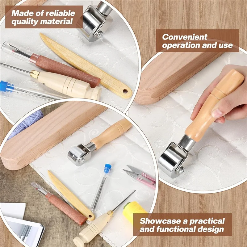 75STO-Clappersewing Tool Set Tailor Clapperseam Roller Stilettoseam Rippers For Flattening Fabrics And Point Pressing