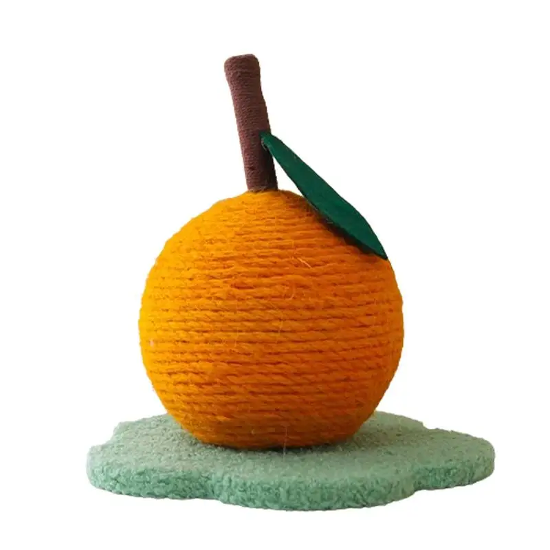 Cat Ball Scratcher Sisal Orange Shape Safe Cat Scratching Ball Interactive Unique Stable Relaxing Supplies Multifunctional Cat