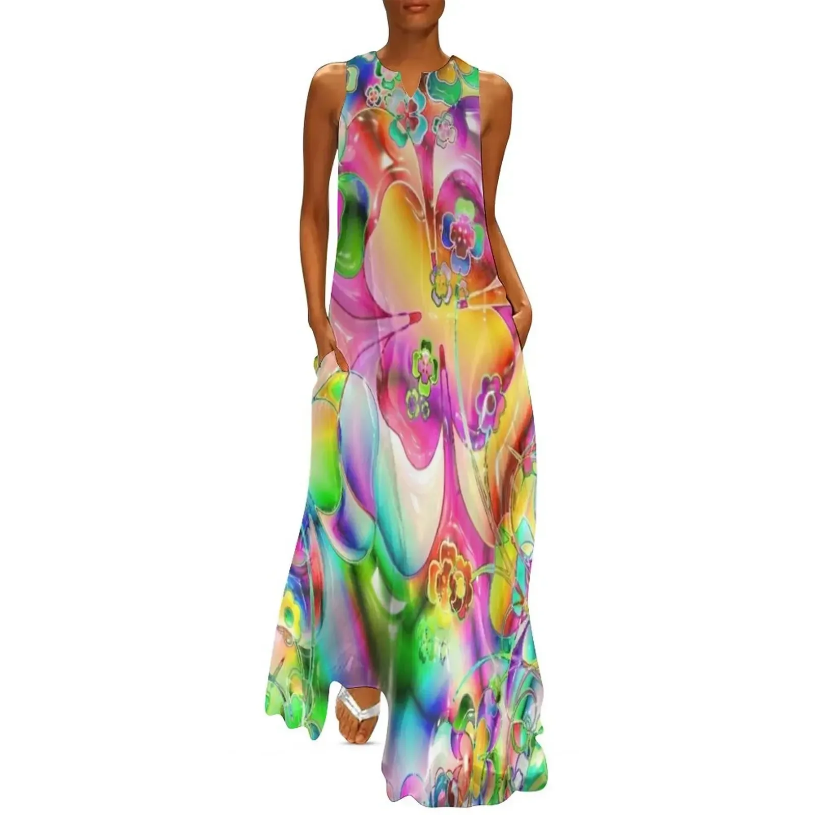 

Rainbow Clover Heart Pattern Long Dress luxury evening dresses 2025 beach dress sexy dress Long dresses