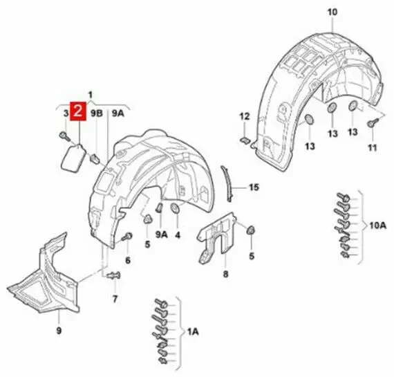 ROCKYMAN Trước Bên Trái & Phải Fender Liner Cắm Bao 4G0809968 Cho Xe Audi 2012-2018 A6 C7