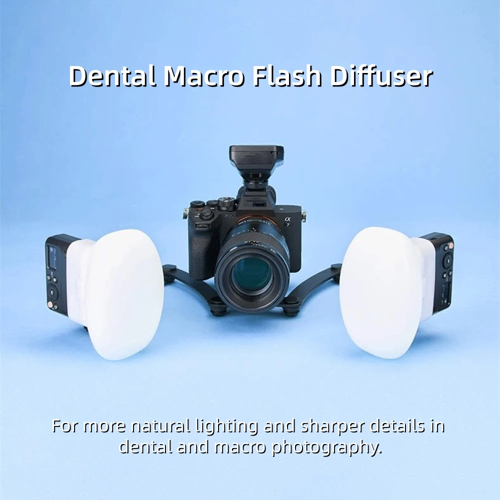 2pcs DIY Silicone Softbox Dental Macro Flash Diffuser Natural Light for Nikon R1C1 Yongnuo YN24EX Godox MF12 Camera Accessories