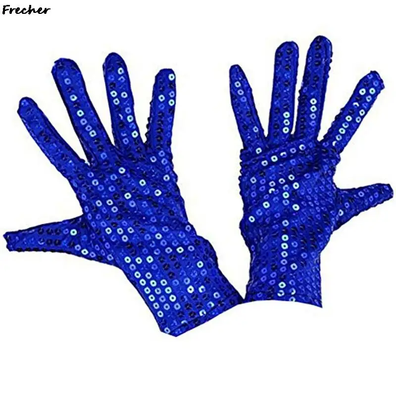 1 Pair Night Club Sequin Gloves Performance Dance Stage Mittens Cosplay Costume Women Men Fashion Shiny Gloves Party Dress Up