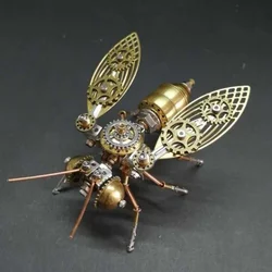 3D Puzzles Bee Steampunk Mechanical Insects Metal DIY Assembly Model Kits Ornaments Assemble Models Toy