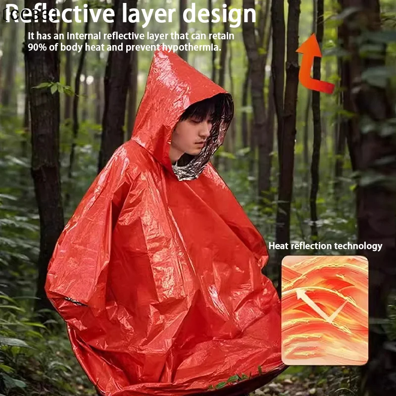 Awaryjne poncho przeciwdeszczo – Survival Blanket Reflective recenzja i cena