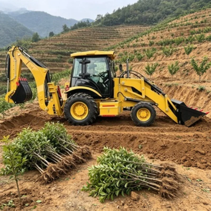 Mini Towable Backhoe 4x4 Wheel Loader Diesel Front End Loader Earthworks Machine CE Certified