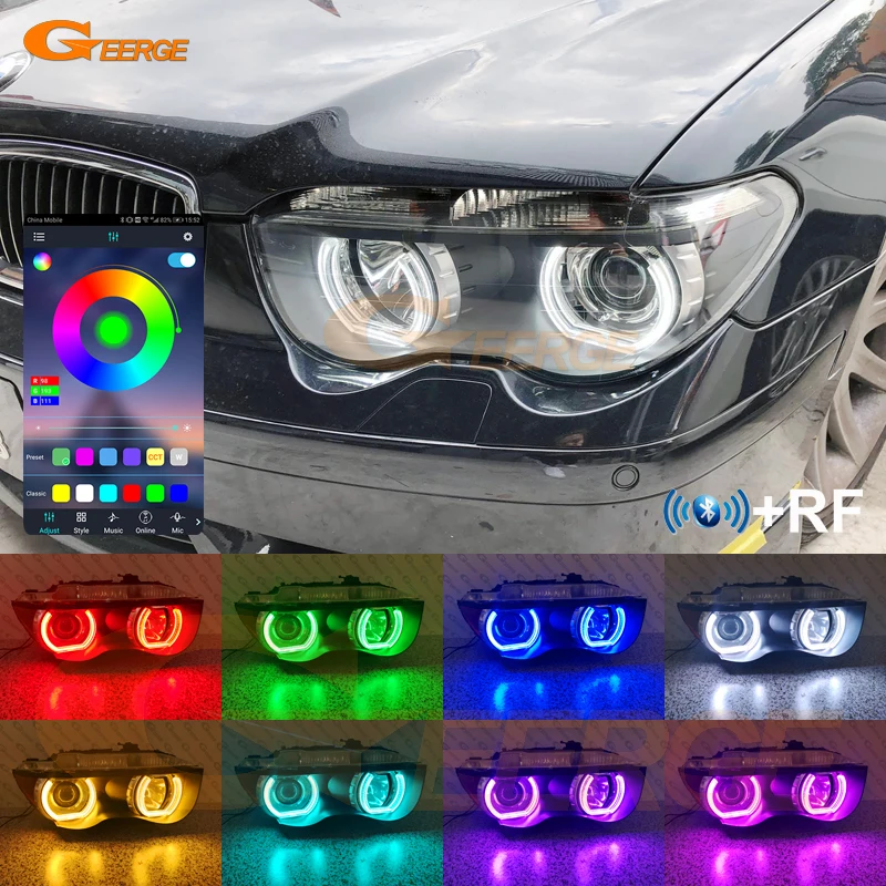 

For BMW E65 E66 740i 745i 760i 2002 2003 2004 2005 Bluetooth APP Multi Color DTM Style RGB LED Angel Eyes Kit Halo Rings