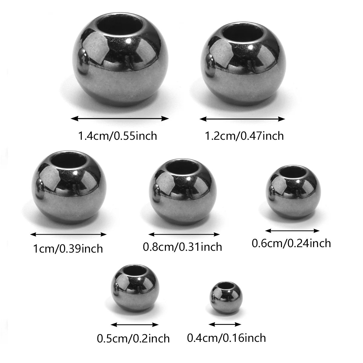 20-100pcs 4/5/6/8/10/12/14/16mm CCB Big Hole Beads Round Loose Spacer Beads For DIY Jewelry Making Necklace Bracelet Accessories
