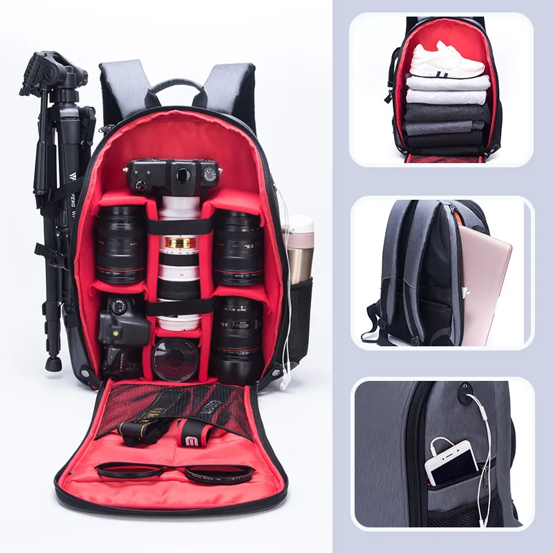 JINNUOLANG Cameratas waterdichte en slijtvaste outdoorfotografietas, schokbestendige digitale drone-rugzak met grote capaciteit