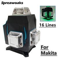 4D 16 Lines 360° Self-leveling Laser Levels Horizontal And Vertical Professional Laser Level Tool For Makita 18V Battery