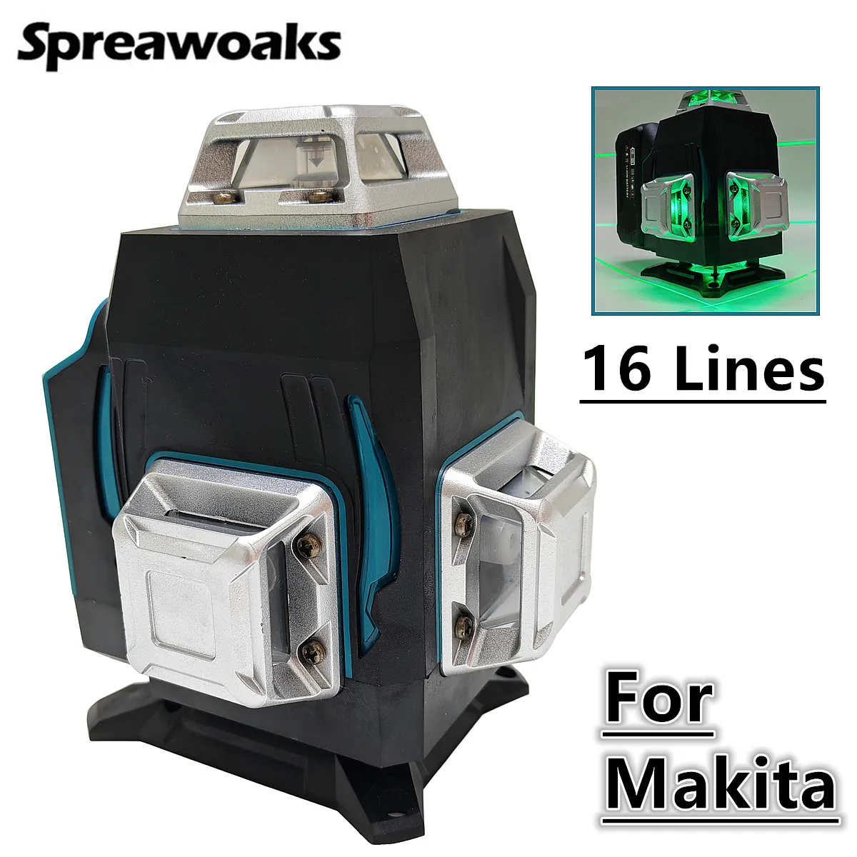 4D 16 Lines 360° Self-leveling Laser Levels Horizontal And Vertical Professional Laser Level Tool For Makita 18V Battery