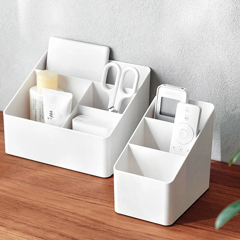 Simple Brush Colored Pen Marker Desktop Stationery Storage Box Multi-functional Three Squares Desktop Sundries Storage Holder