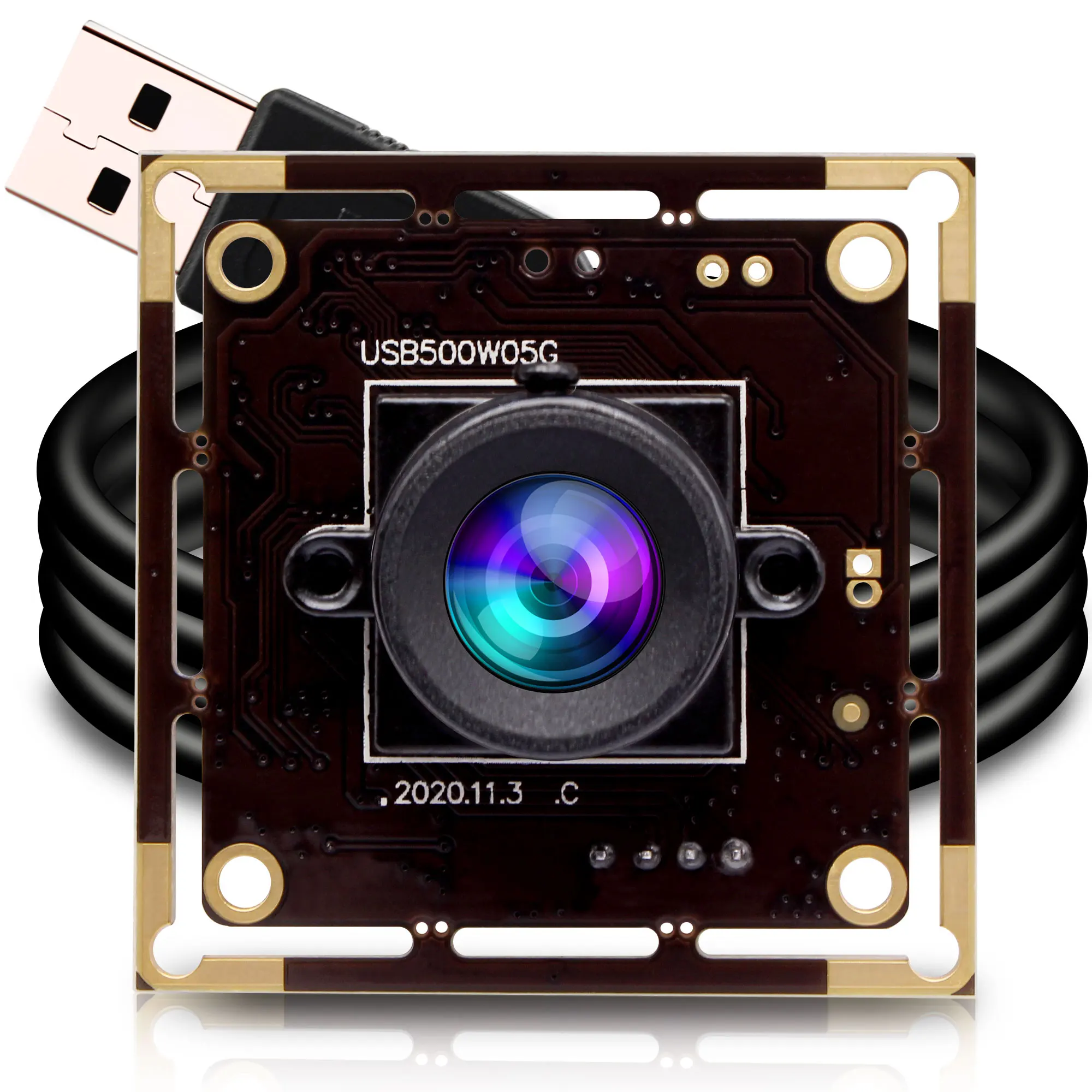 OEM 5 Megapixel Aptina MI5100 CMOS Sensor Linux Android 5mp USB Camera Module with Undistortion Lens for Document Scanner