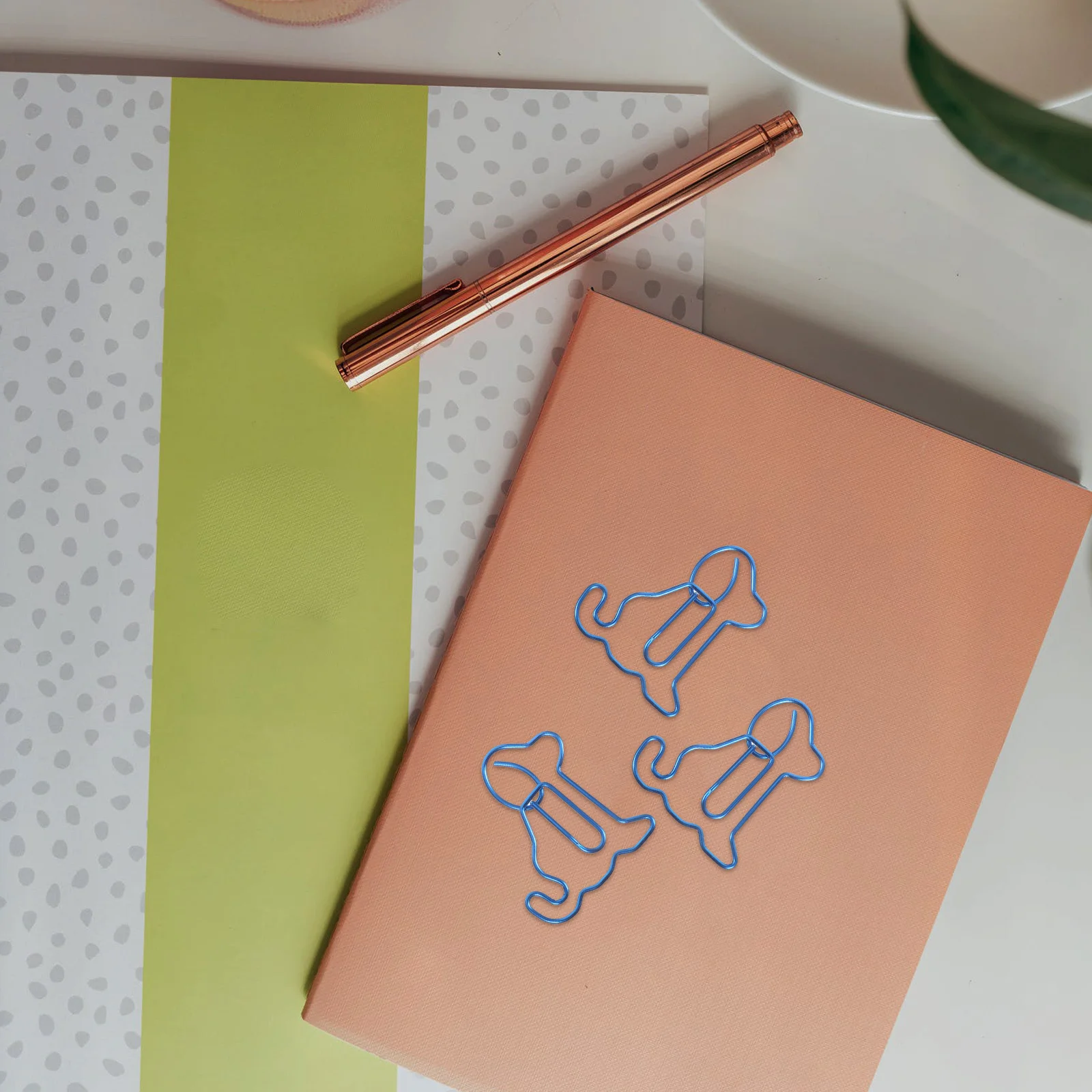 50Pcs Puppy Shaped Paper Clips Decorative Metal Bookmarks Planner Clips for Office School Document Organization